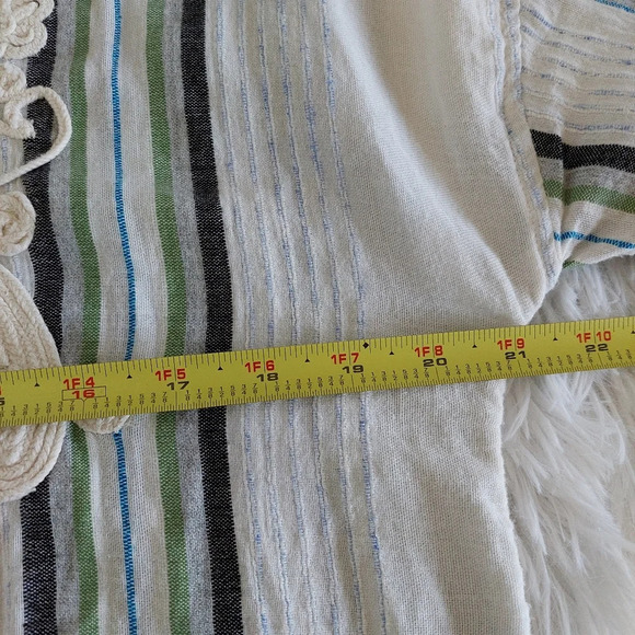 Soft Surroundings Striped Floral Embroidered Cotton Blend Tunic Top Size Meduim - Picture 7 of 8